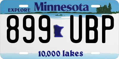 MN license plate 899UBP