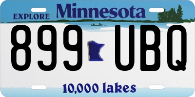 MN license plate 899UBQ