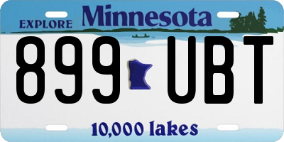 MN license plate 899UBT