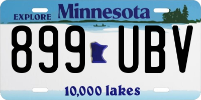 MN license plate 899UBV