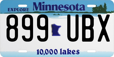 MN license plate 899UBX