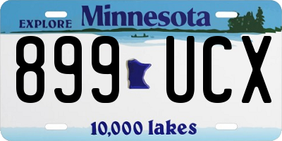 MN license plate 899UCX