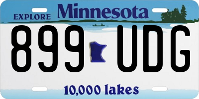 MN license plate 899UDG