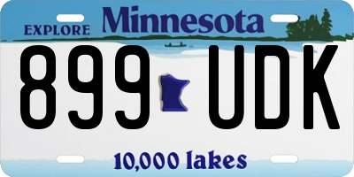 MN license plate 899UDK