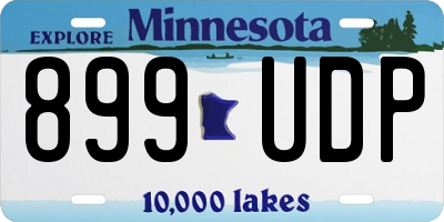 MN license plate 899UDP