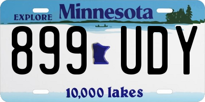 MN license plate 899UDY