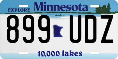 MN license plate 899UDZ