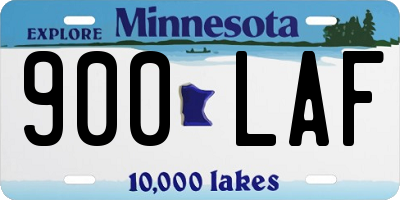 MN license plate 900LAF