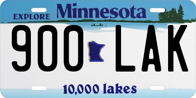 MN license plate 900LAK