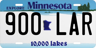 MN license plate 900LAR