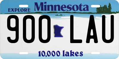MN license plate 900LAU