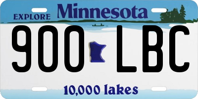 MN license plate 900LBC