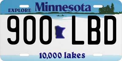 MN license plate 900LBD