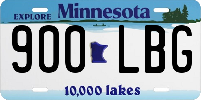 MN license plate 900LBG