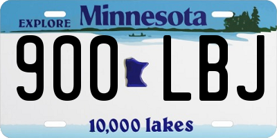 MN license plate 900LBJ