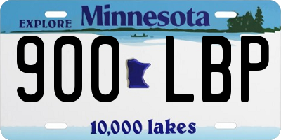 MN license plate 900LBP