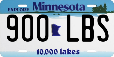 MN license plate 900LBS