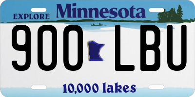 MN license plate 900LBU