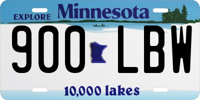 MN license plate 900LBW