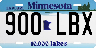 MN license plate 900LBX