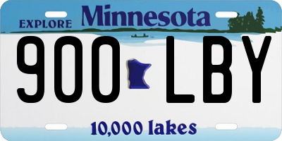MN license plate 900LBY