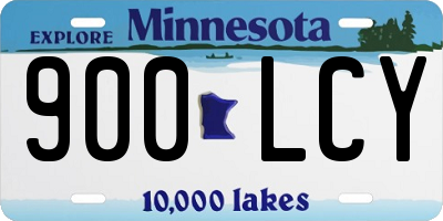 MN license plate 900LCY