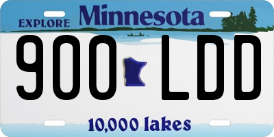 MN license plate 900LDD