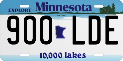 MN license plate 900LDE