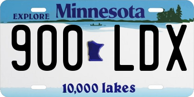 MN license plate 900LDX