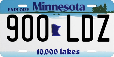 MN license plate 900LDZ