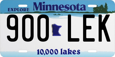 MN license plate 900LEK