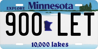 MN license plate 900LET