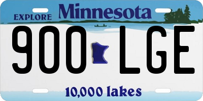 MN license plate 900LGE