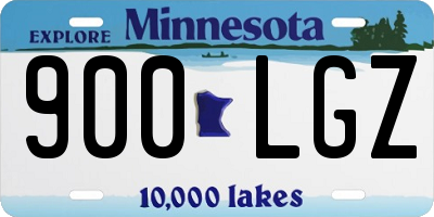 MN license plate 900LGZ