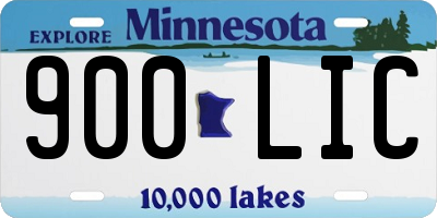 MN license plate 900LIC