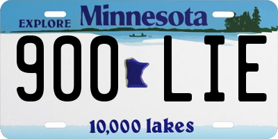 MN license plate 900LIE