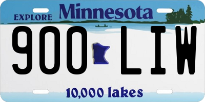 MN license plate 900LIW