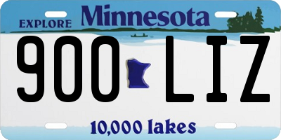 MN license plate 900LIZ