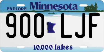 MN license plate 900LJF