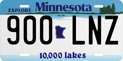 MN license plate 900LNZ