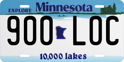 MN license plate 900LOC