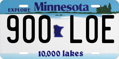 MN license plate 900LOE
