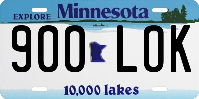 MN license plate 900LOK