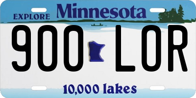MN license plate 900LOR