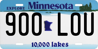MN license plate 900LOU