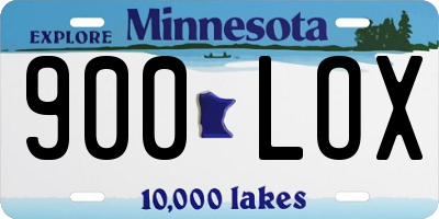 MN license plate 900LOX