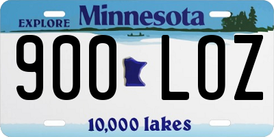 MN license plate 900LOZ