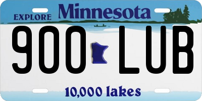 MN license plate 900LUB