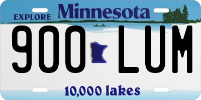 MN license plate 900LUM
