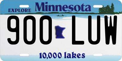 MN license plate 900LUW